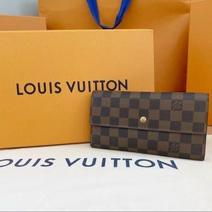 💎✨LONG WALLET✨💎 Auth Louis Vuitton Damier Ebene